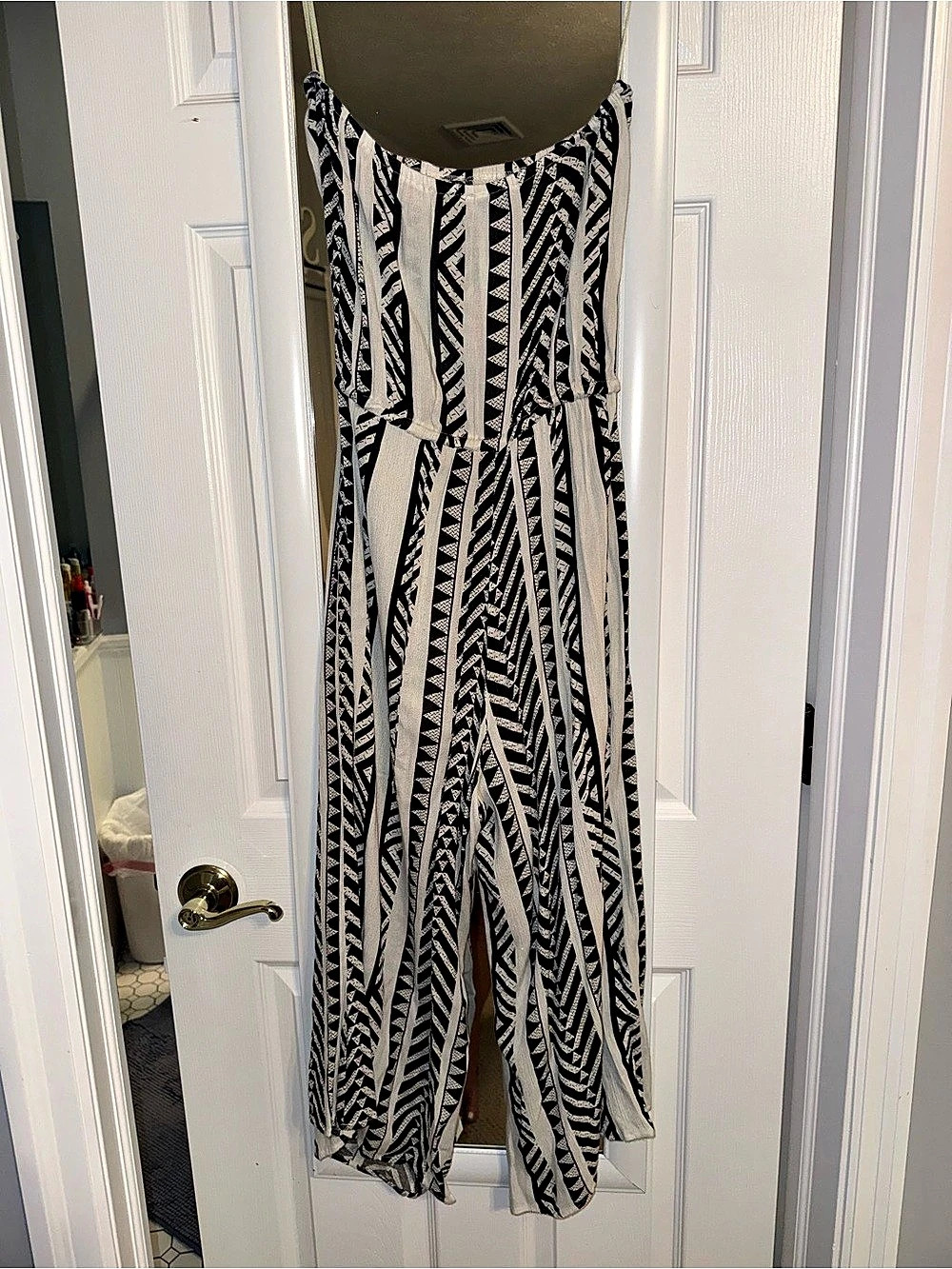 Adrianna Papell Women's Geometric Maxi Dress in Black & White